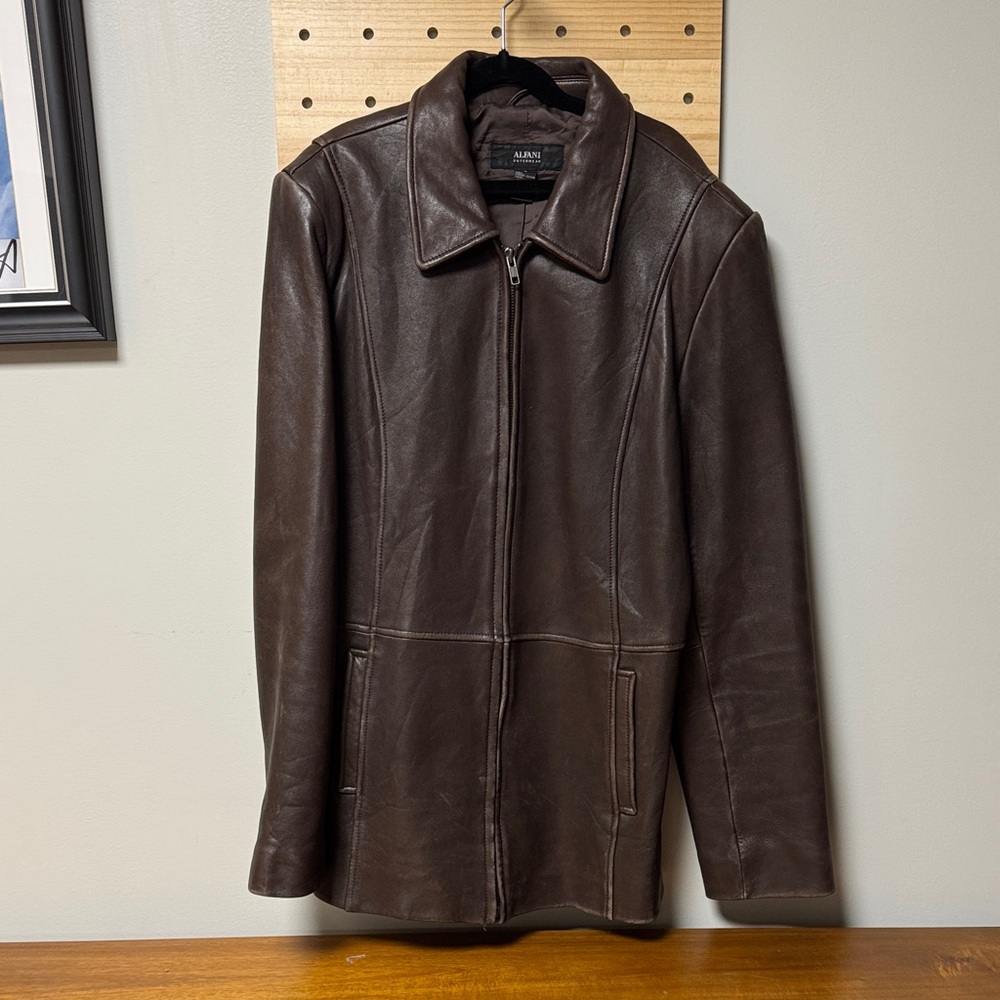 Women’s Oversized Vintage Brown Leather Jacket